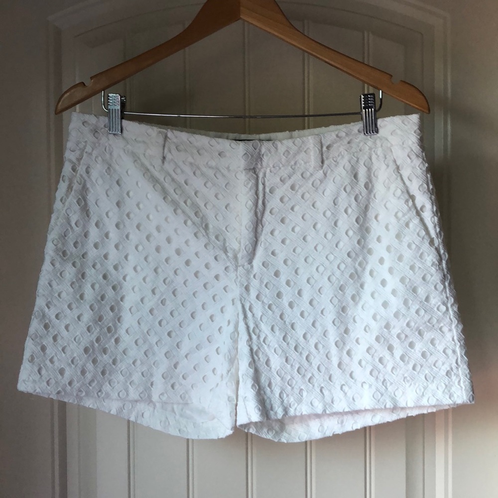 Banana Republic white lattice eyelet shorts